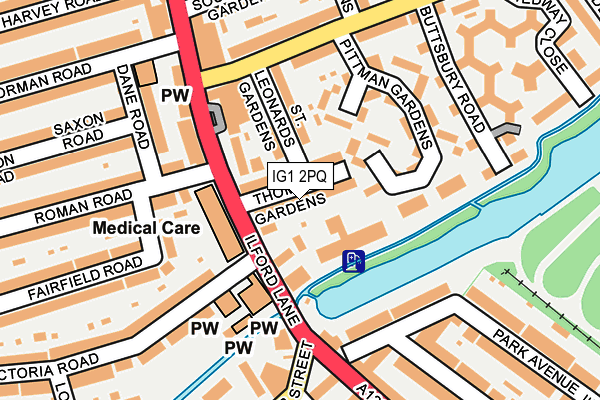 IG1 2PQ map - OS OpenMap – Local (Ordnance Survey)