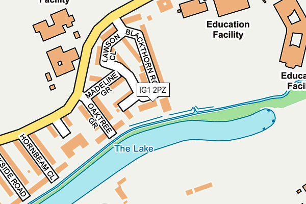 IG1 2PZ map - OS OpenMap – Local (Ordnance Survey)