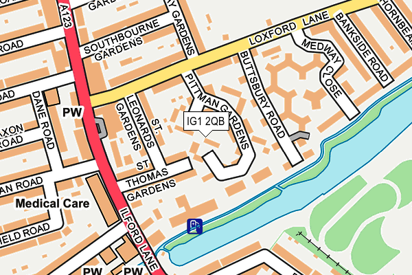 IG1 2QB map - OS OpenMap – Local (Ordnance Survey)