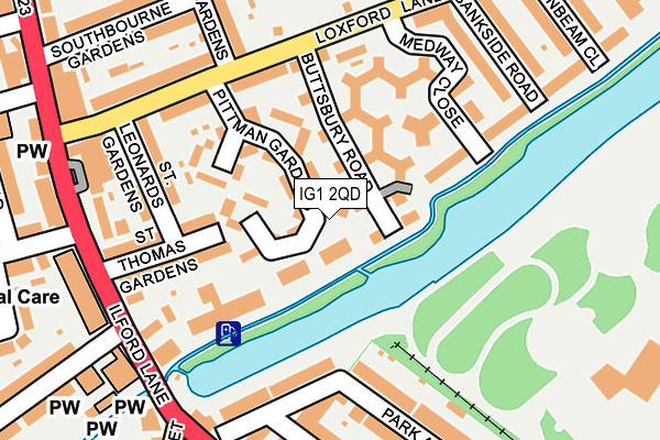 IG1 2QD map - OS OpenMap – Local (Ordnance Survey)