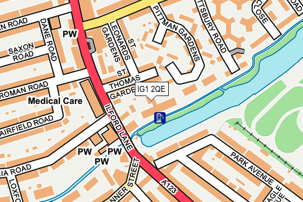 IG1 2QE map - OS OpenMap – Local (Ordnance Survey)