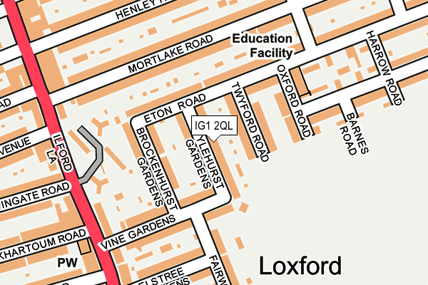 IG1 2QL map - OS OpenMap – Local (Ordnance Survey)