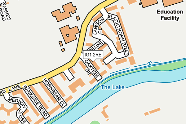IG1 2RE map - OS OpenMap – Local (Ordnance Survey)