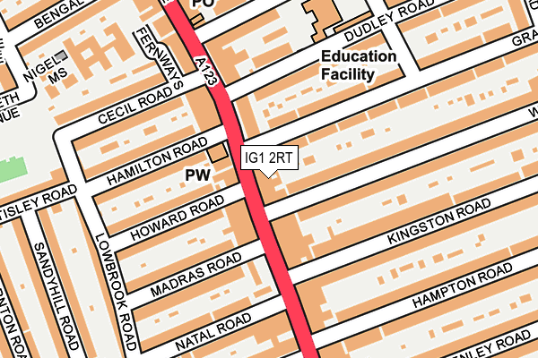 IG1 2RT map - OS OpenMap – Local (Ordnance Survey)