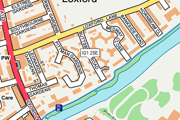 IG1 2SE map - OS OpenMap – Local (Ordnance Survey)