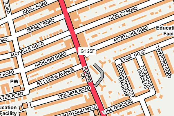 IG1 2SF map - OS OpenMap – Local (Ordnance Survey)