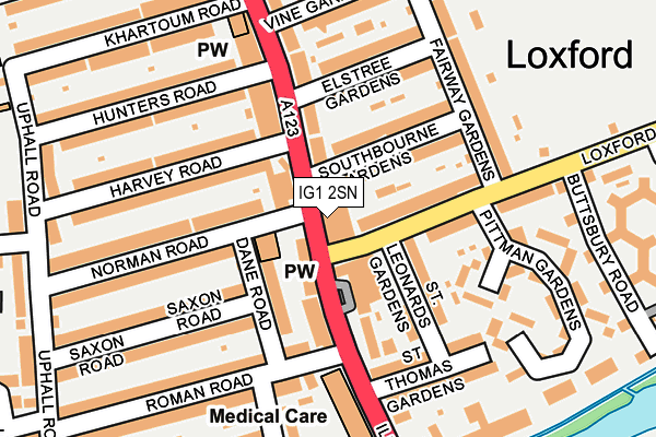 IG1 2SN map - OS OpenMap – Local (Ordnance Survey)