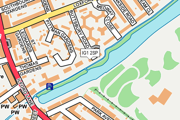 IG1 2SP map - OS OpenMap – Local (Ordnance Survey)