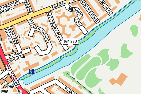 IG1 2SU map - OS OpenMap – Local (Ordnance Survey)