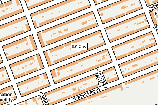 IG1 2TA map - OS OpenMap – Local (Ordnance Survey)