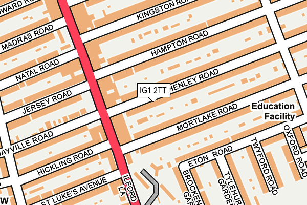 IG1 2TT map - OS OpenMap – Local (Ordnance Survey)