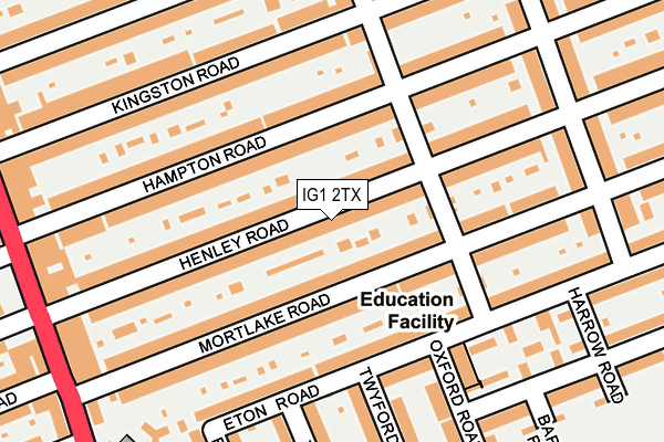 IG1 2TX map - OS OpenMap – Local (Ordnance Survey)