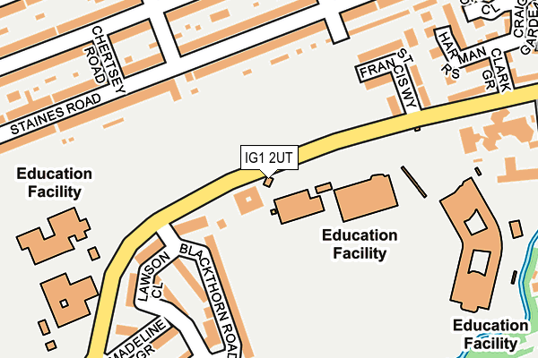 IG1 2UT map - OS OpenMap – Local (Ordnance Survey)