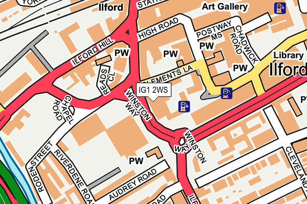 IG1 2WS map - OS OpenMap – Local (Ordnance Survey)