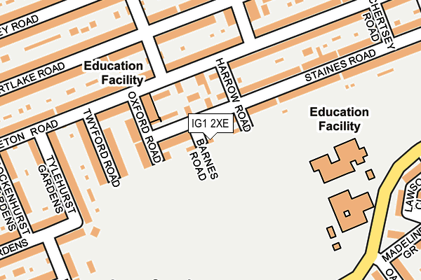 IG1 2XE map - OS OpenMap – Local (Ordnance Survey)