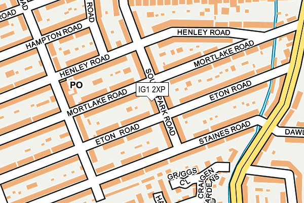 IG1 2XP map - OS OpenMap – Local (Ordnance Survey)