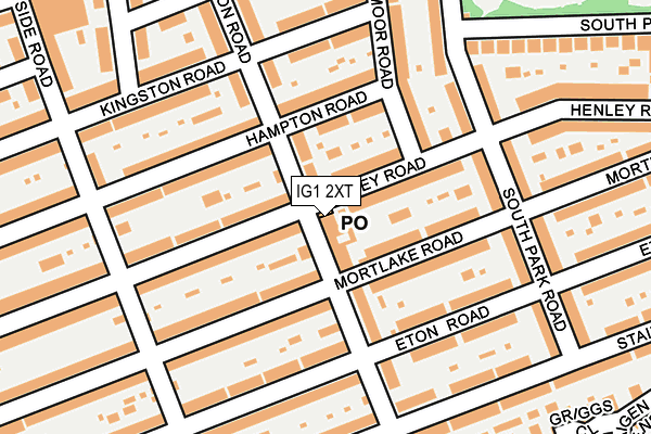 IG1 2XT map - OS OpenMap – Local (Ordnance Survey)