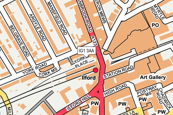 IG1 3AA map - OS OpenMap – Local (Ordnance Survey)