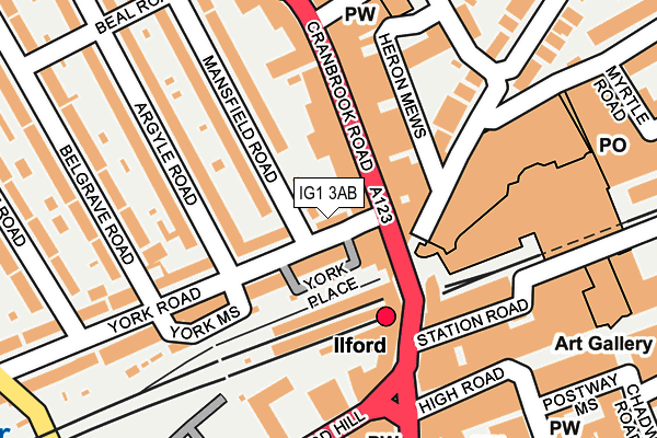 IG1 3AB map - OS OpenMap – Local (Ordnance Survey)