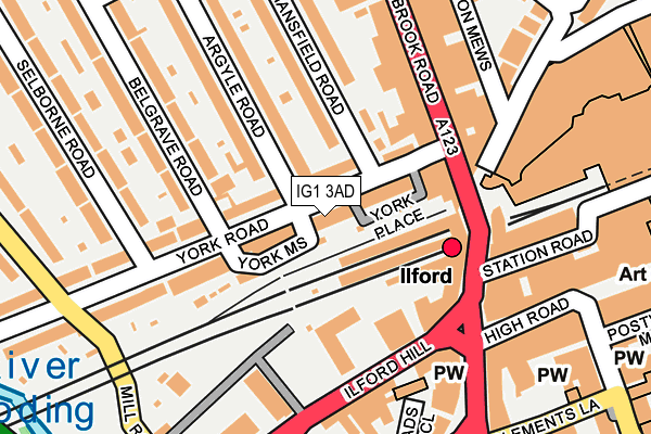 IG1 3AD map - OS OpenMap – Local (Ordnance Survey)