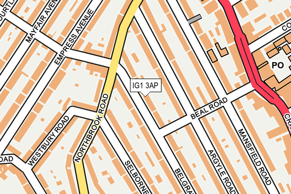 IG1 3AP map - OS OpenMap – Local (Ordnance Survey)
