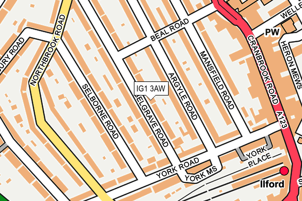 IG1 3AW map - OS OpenMap – Local (Ordnance Survey)