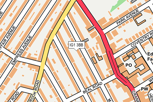 IG1 3BB map - OS OpenMap – Local (Ordnance Survey)
