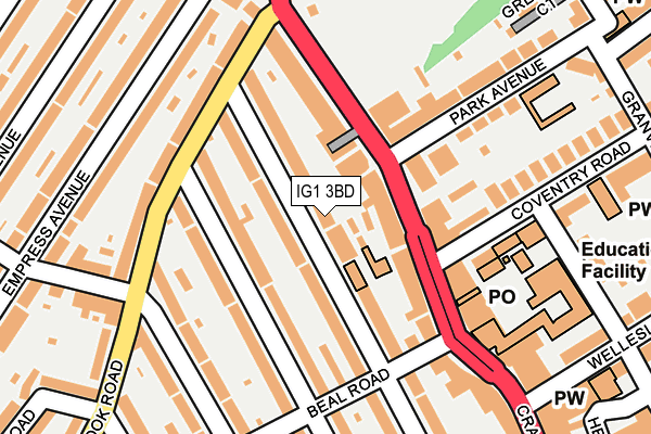 IG1 3BD map - OS OpenMap – Local (Ordnance Survey)