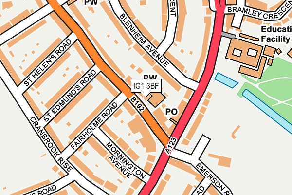 IG1 3BF map - OS OpenMap – Local (Ordnance Survey)