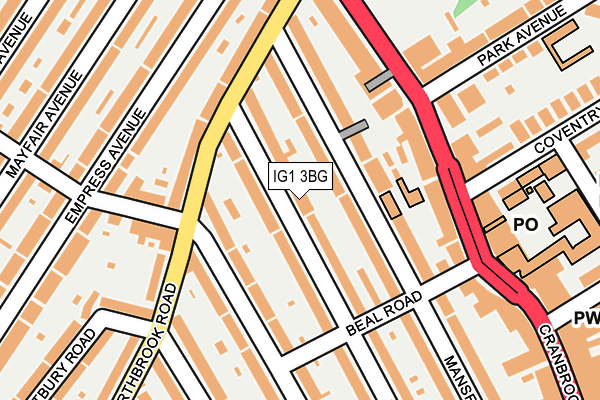 IG1 3BG map - OS OpenMap – Local (Ordnance Survey)