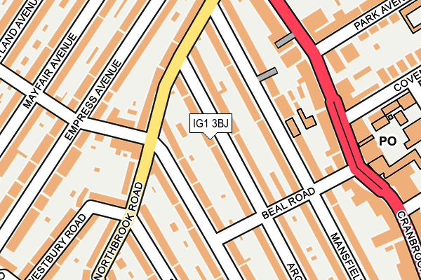 IG1 3BJ map - OS OpenMap – Local (Ordnance Survey)