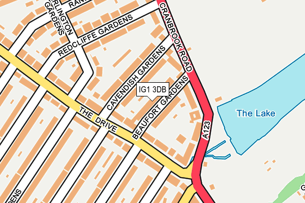 IG1 3DB map - OS OpenMap – Local (Ordnance Survey)