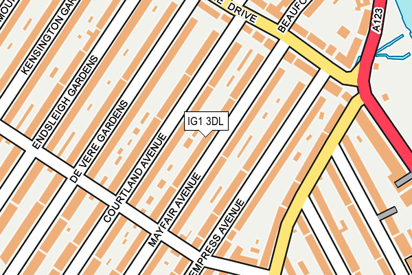 IG1 3DL map - OS OpenMap – Local (Ordnance Survey)