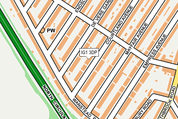 IG1 3DP map - OS OpenMap – Local (Ordnance Survey)