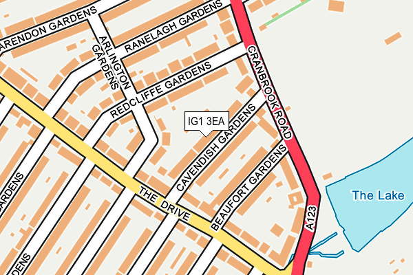 IG1 3EA map - OS OpenMap – Local (Ordnance Survey)