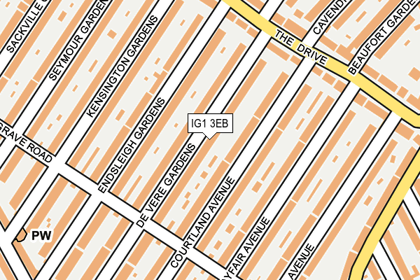IG1 3EB map - OS OpenMap – Local (Ordnance Survey)