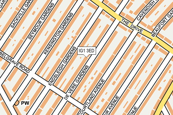 IG1 3ED map - OS OpenMap – Local (Ordnance Survey)