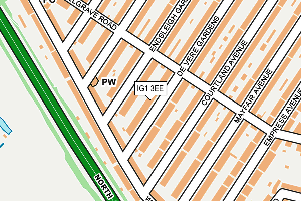 IG1 3EE map - OS OpenMap – Local (Ordnance Survey)