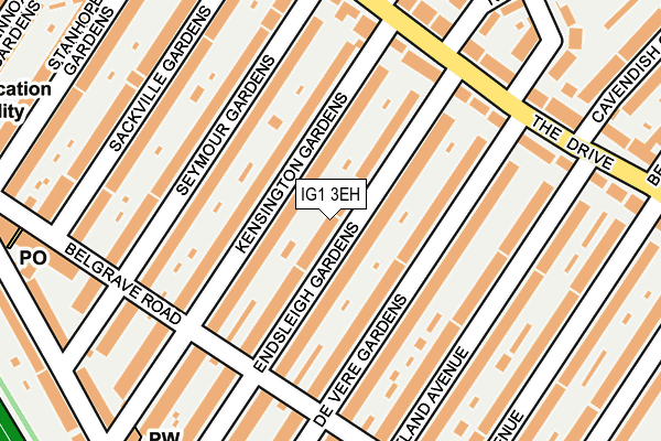 IG1 3EH map - OS OpenMap – Local (Ordnance Survey)