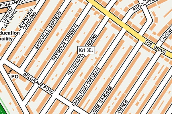IG1 3EJ map - OS OpenMap – Local (Ordnance Survey)