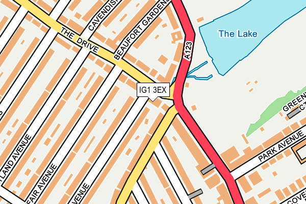 IG1 3EX map - OS OpenMap – Local (Ordnance Survey)