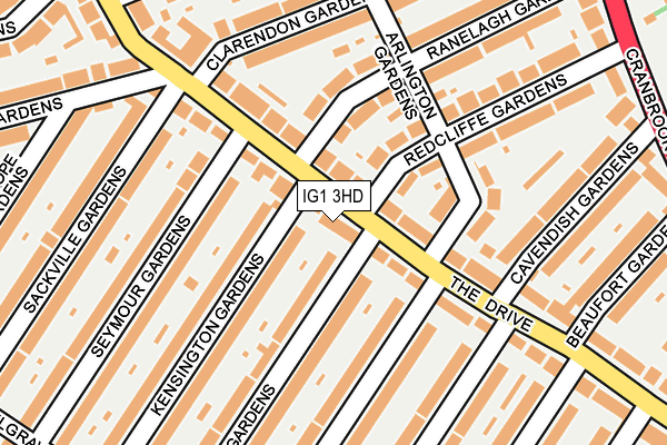 IG1 3HD map - OS OpenMap – Local (Ordnance Survey)