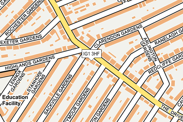 IG1 3HF map - OS OpenMap – Local (Ordnance Survey)