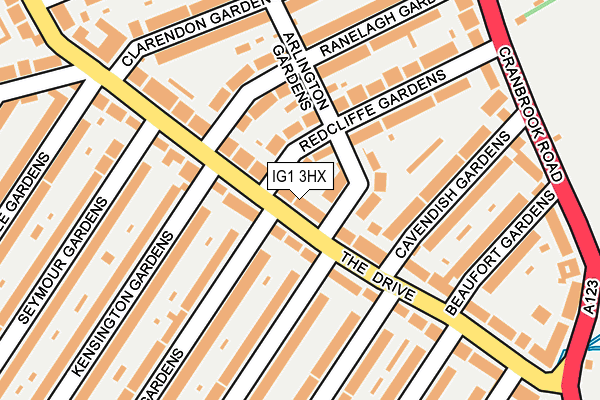 IG1 3HX map - OS OpenMap – Local (Ordnance Survey)