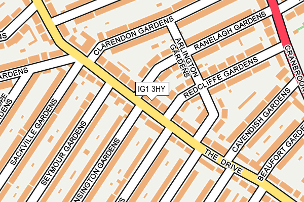 IG1 3HY map - OS OpenMap – Local (Ordnance Survey)