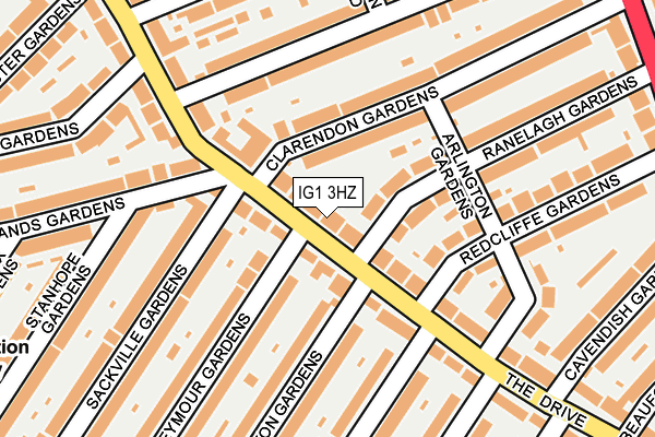 IG1 3HZ map - OS OpenMap – Local (Ordnance Survey)