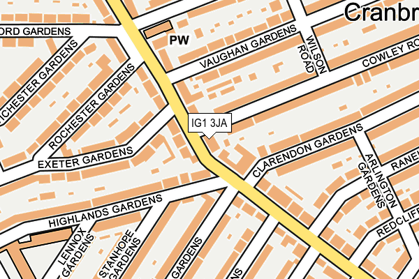 IG1 3JA map - OS OpenMap – Local (Ordnance Survey)