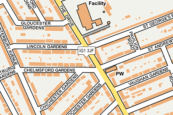 IG1 3JF map - OS OpenMap – Local (Ordnance Survey)