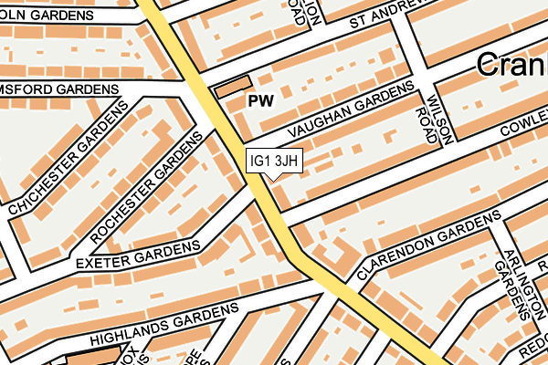 IG1 3JH map - OS OpenMap – Local (Ordnance Survey)