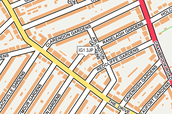 IG1 3JP map - OS OpenMap – Local (Ordnance Survey)
